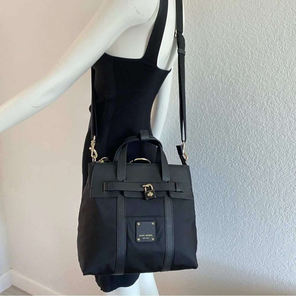 henri bendel black 3 way convertible backpack